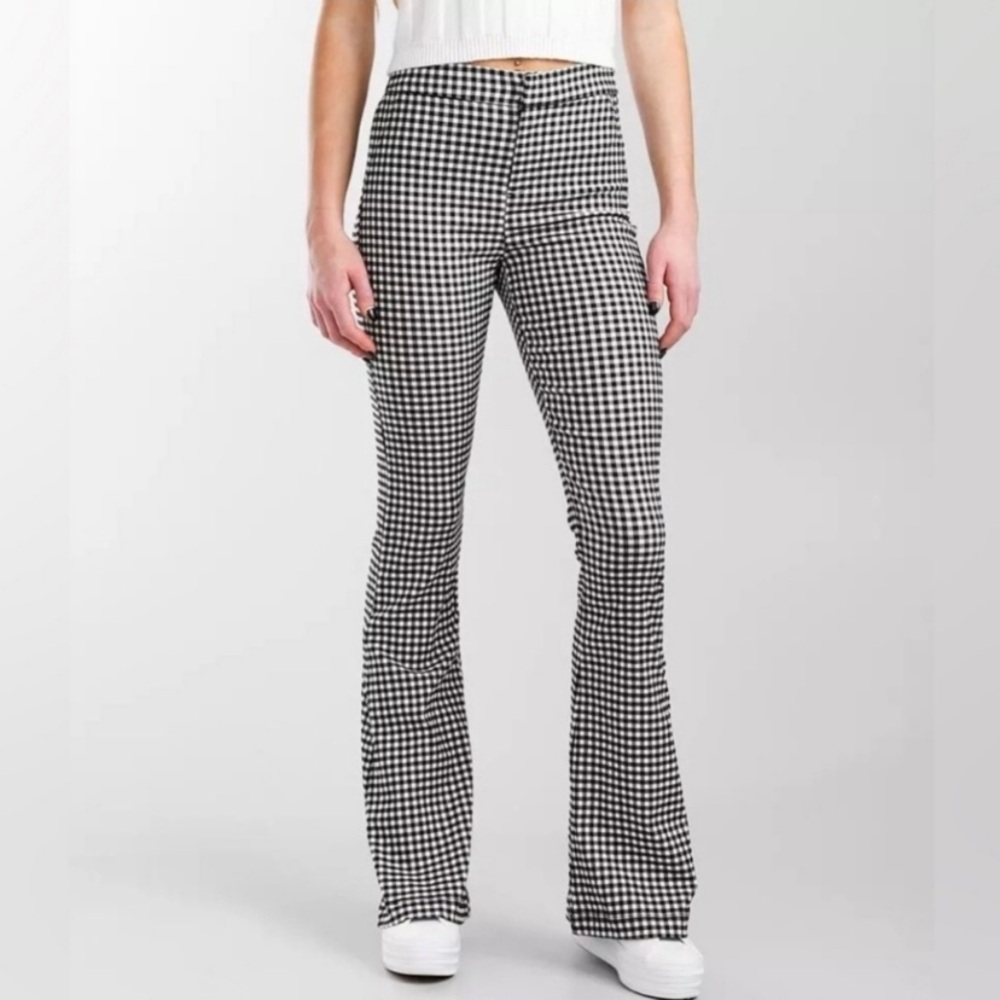 Shinestar Gingham Flare Pants